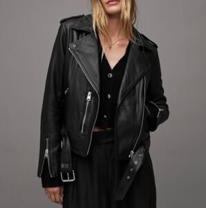 All Saints Balfern Black Leather Biker Jacket
